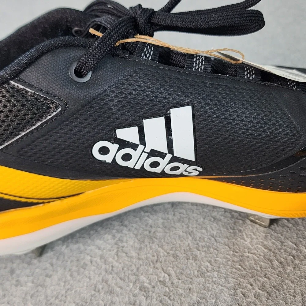 Adidas Icon 7 Baseball Metal Cleats Mens Size 15 Black‎ Yellow Stealtrax S23856